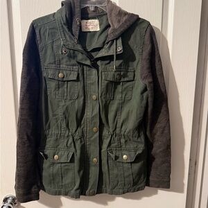 Ashley By 26 International Olive Green Jacket with Charcoal Hood Lining